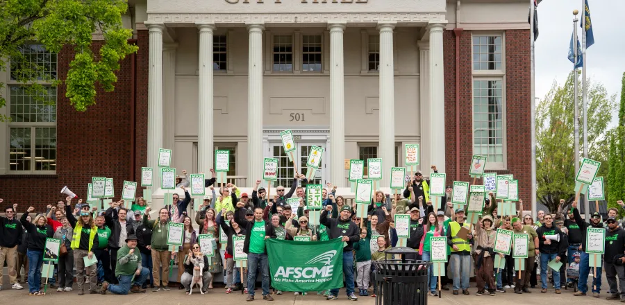 Members in front of Corvallis City Hall