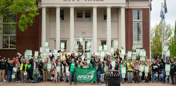 Members in front of Corvallis City Hall