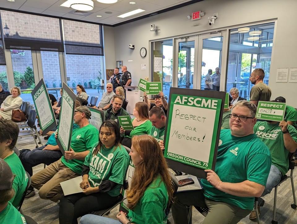 Oregon AFSCME Union Members at Camby City Council Meeting